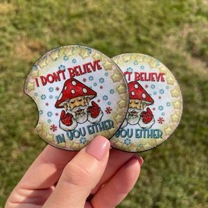 Funny Santa Car Coaster Set | Christmas Coaster | Christmas Car Accessories